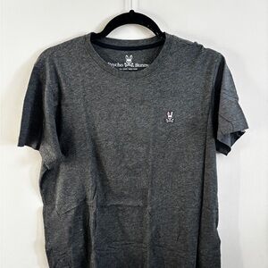 Psycho Bunny Dark Gray Short Sleeve Crew Tee with Pink Logo